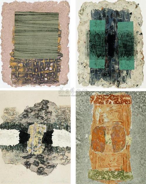 版画(四幅) 纸上版画 综合材料