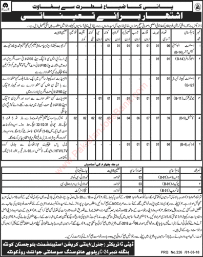 anti corruption establishment balochistan jobs 2018 august