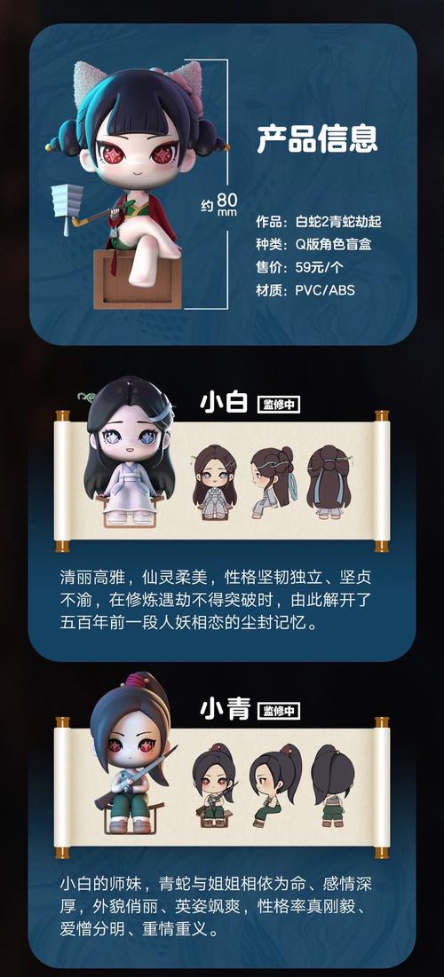 青蛇摆件新品白蛇传2青蛇劫起q版盲盒确认款小青小白坊主娃娃模型玩具