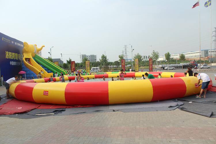 霞光游乐户外水上乐园水上充气滑梯组合儿童闯关水上滑梯可定制