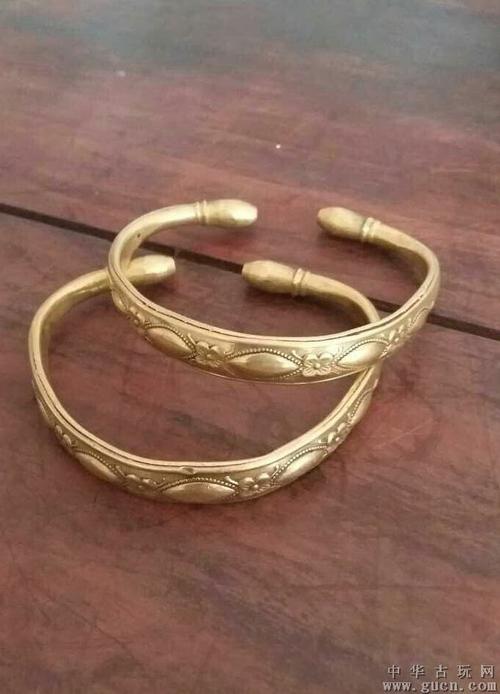 清代铜鎏金手镯一对 - 中华古玩网 - 古董收藏,古玩