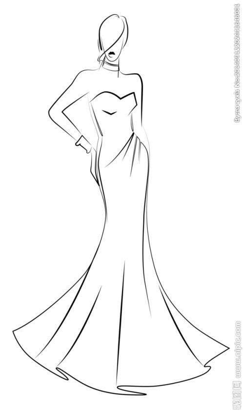 瘦的美女简笔画