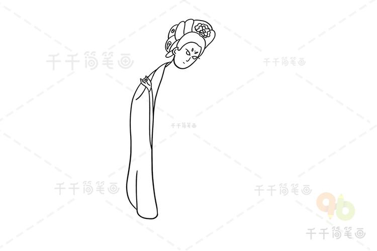 四大美女之一杨玉环简笔画古代人物简笔画