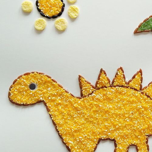恐龙 玩具贴画暖场亲子活动幼儿园手工材料包 diy 五谷杂粮豆子种子