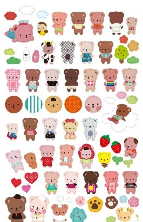 一些可爱的手帐素材收录,真的很萌很甜腻啊!