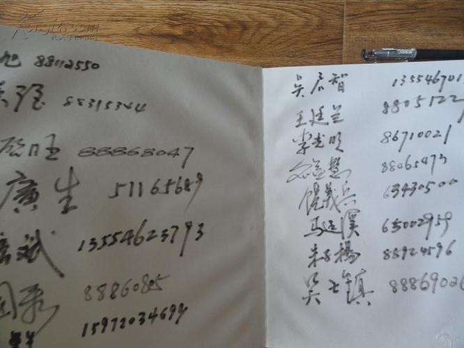 12开经折装 有付海松 刘桂蓉 万军等名家签名(附有电话号码) 包快递