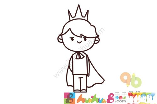 帅气小王子简笔画步骤图怎么画简笔画教程_绘画吧-画画