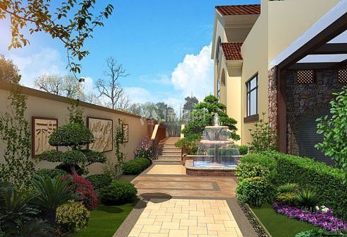 大门与植物对别墅庭院风水的影响