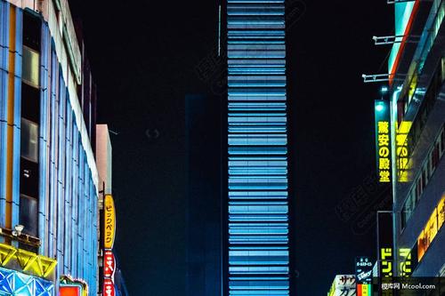 光霓虹灯登录建筑摩天大楼人群屏障街城市城市屏幕玻璃窗口店存储最小