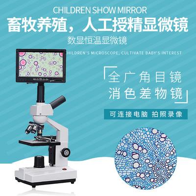 专业带显示屏 数显恒温显微镜专业生物显微镜 畜牧人工授精高倍