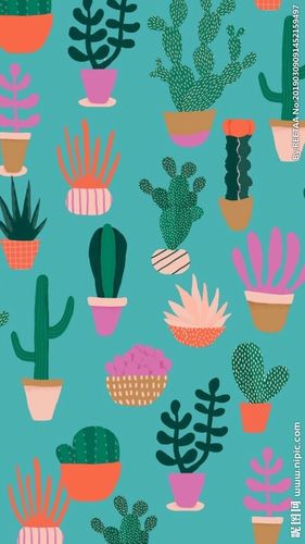 ins风小清新卡通仙人掌插画图片