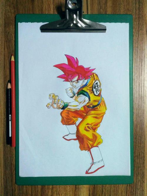 卡卡罗特 童年动漫 七龙珠 孙悟空 超级赛亚人 鸟山明 手绘 彩铅 绘画