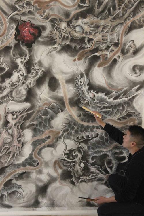 《五龙图》上海由龙绘制