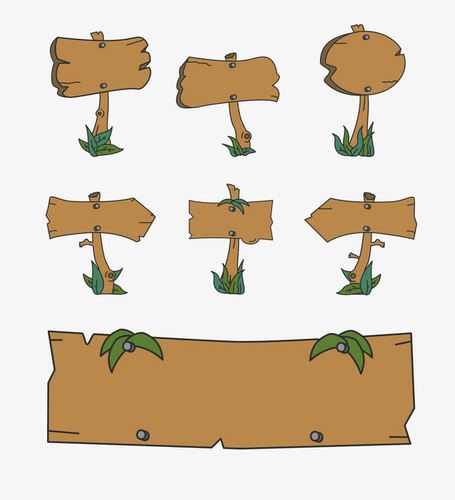 关键词 : 卡通,指示牌,标语牌,木纹牌子,绿叶广告牌