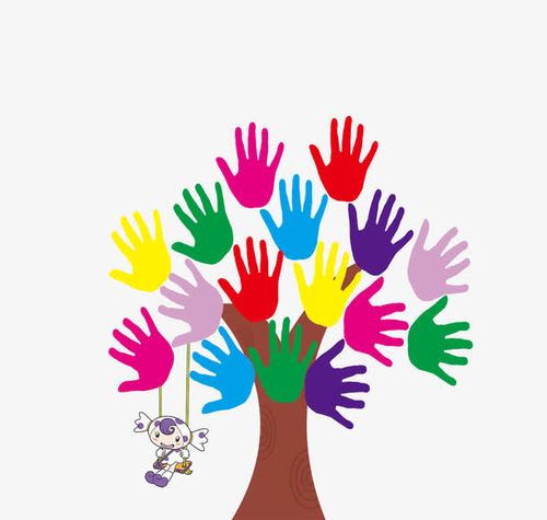 关键词 : 创意卡通树,彩色卡通树,手掌,树干