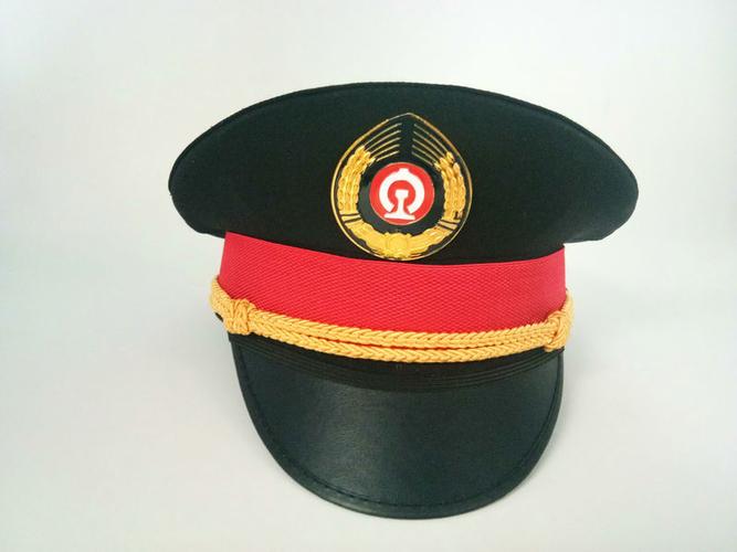新款铁路大盖帽高铁动车乘务员帽子列车长保安大檐帽制服帽男女款