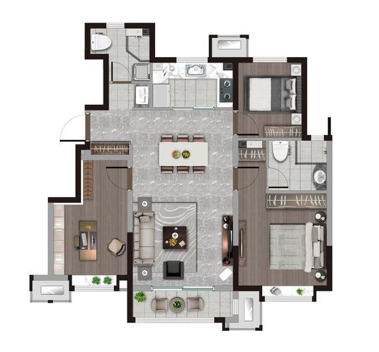 (龙湖天璞105户型图)