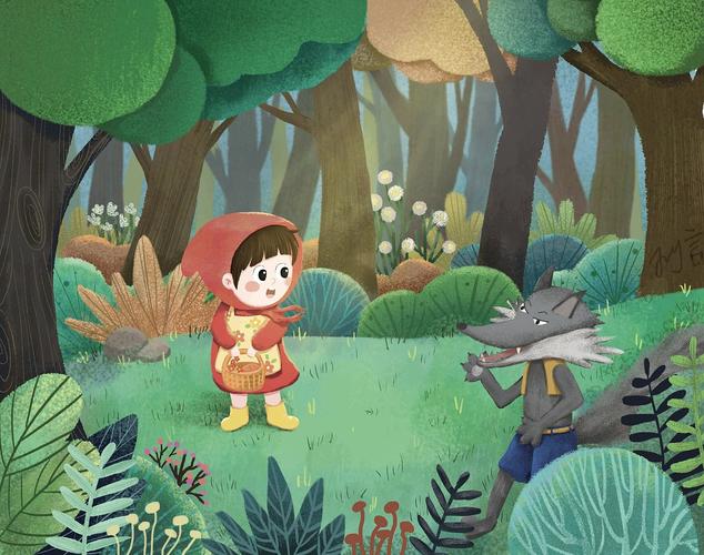 【儿插】大灰狼与小红帽|插画|儿童插画|joy言言 - 原创作品 - 站酷