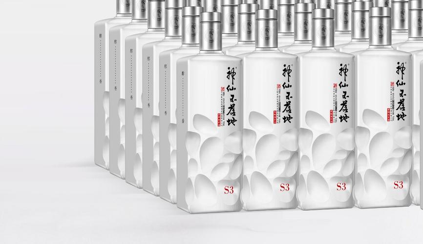 神仙不落地青稞酒包装设计,酒瓶设计