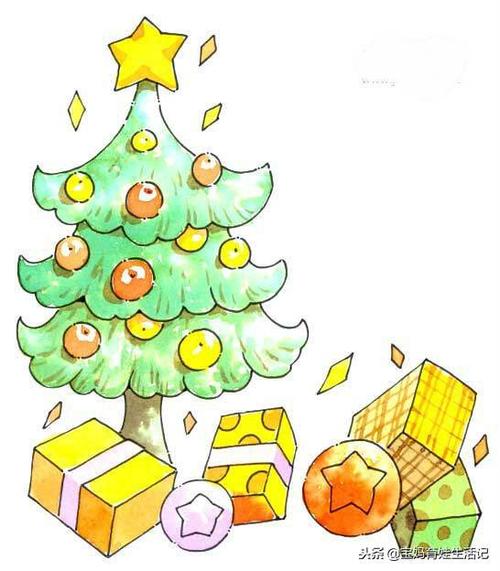圣诞树简笔画(漂亮的圣诞节简笔画)