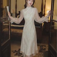 民国风小洋装景甜司藤同款旗袍改良版连衣裙老上海复古名媛少女装