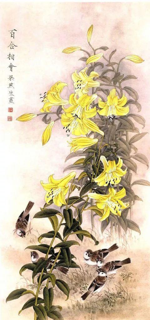 国画教程百合的画法与作品欣赏超赞