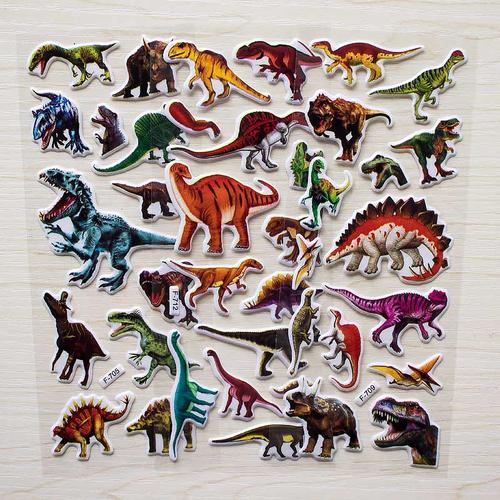 贴纸儿童奖励恐龙霸王龙贴画3d立体泡泡幼儿园贴纸