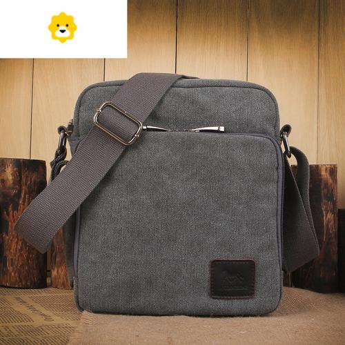 fenghou帆布包多功能男士休闲包复古潮男斜跨包户外旅行单肩小挎包单