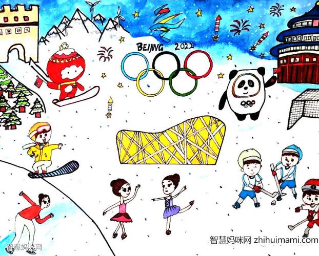 主题丰富的北京冬奥会绘画欣赏