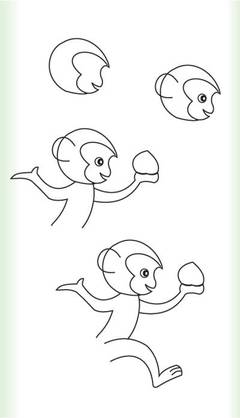 猴子的简笔画过桥