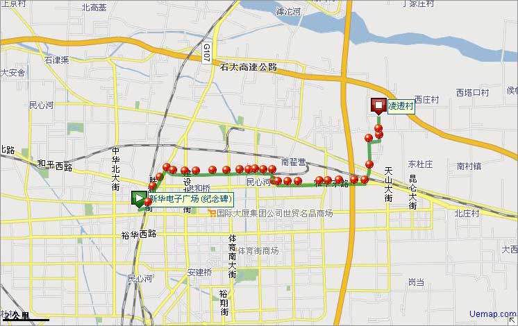 石家庄102路公交线路图