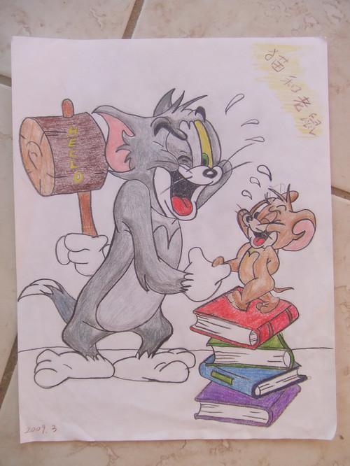 猫和老鼠简笔画儿童画