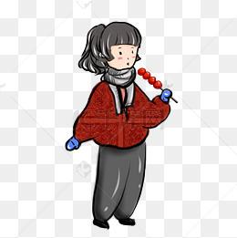 吃糖葫芦唯美女生头像