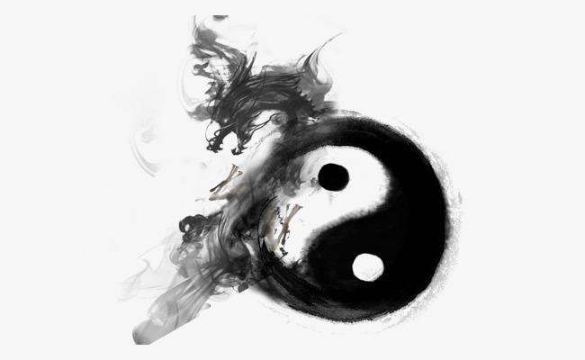 水墨龙太极素材免费下载