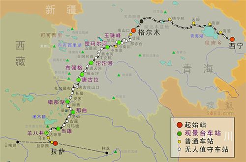 青藏铁路线路图