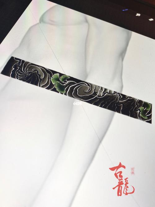 长沙纹身~臂环手稿_纹身_银杏_美妆_彩妆