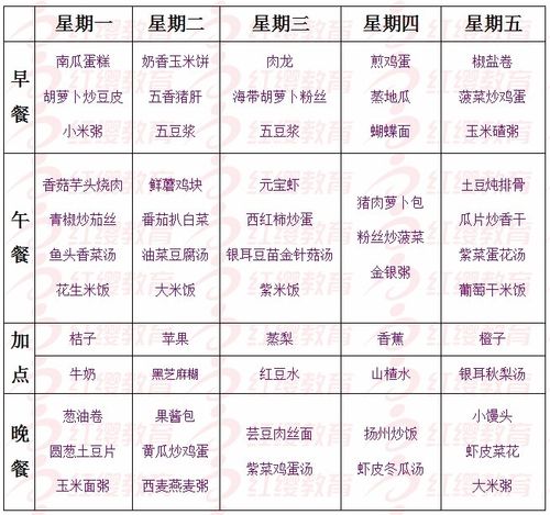 幼儿园营养餐食谱搭配 (第1页)