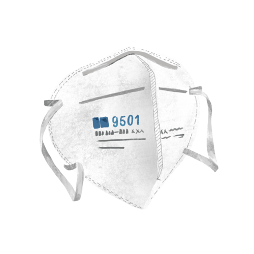 手绘n95口罩防病毒插画【电商元素psd】-90设计网