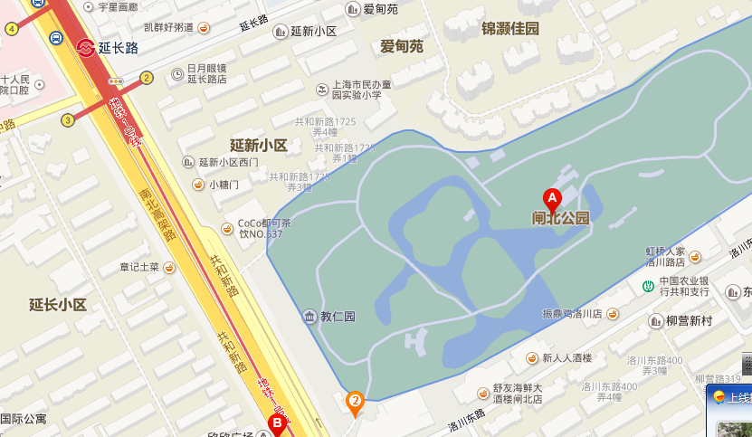闸北公园坐地铁那里下