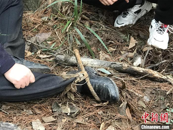 男子右脚被野猪夹"咬"住 罗伟平 摄中新网十堰12月5日电 湖北十堰一