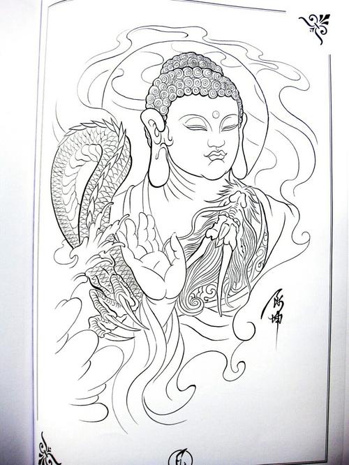 纹身手稿纹身线条图案