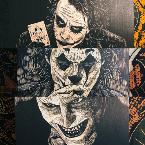 手工雕刻【小丑·莱托少爷】黑白木刻版画