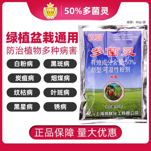 上海悦联50多菌灵果树花卉白粉病纹枯病炭疽土壤消毒广谱杀菌剂