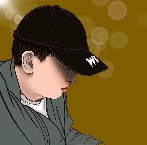 procreate戴帽子的男生