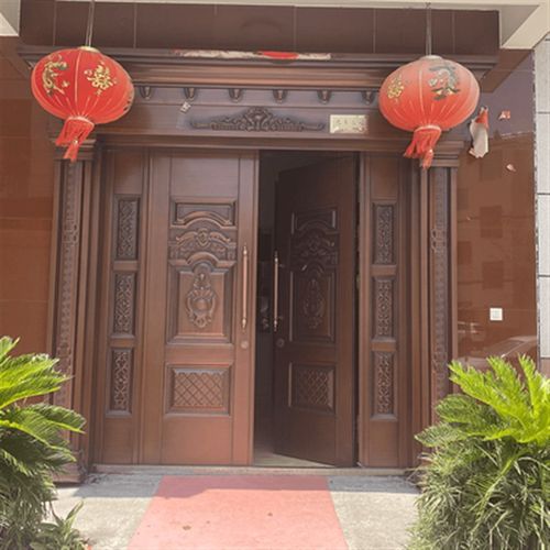 高档中式锌合金别墅大门农村入户四开子家乡户母用仿铜进村双奢华