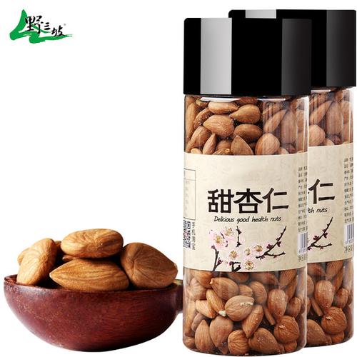 坚果干果零食生熟承德南杏仁大杏仁原味盐 500g 甜杏仁 野三坡