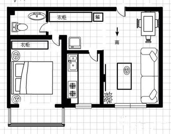 福城四期板楼55平米南向正规一室一厅