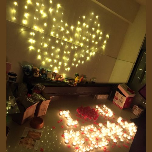 礼物房间惊喜男朋友灯光布置装饰品生日