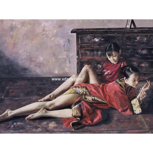 蓝梦采集到油画仕女