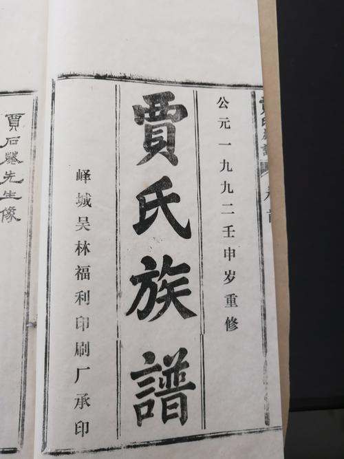 山东峄阳《贾氏族谱》民国版②